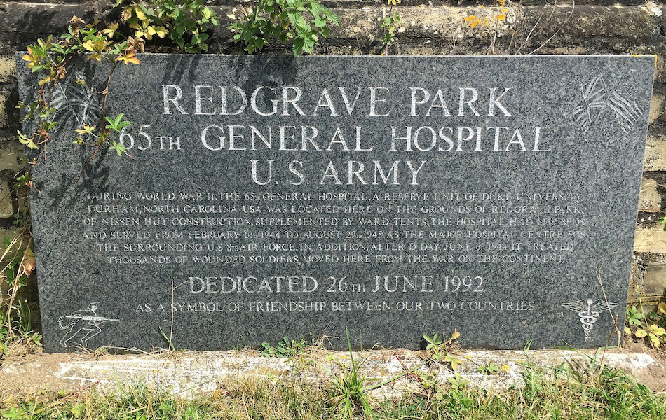 Redgrave Park entrance memorial